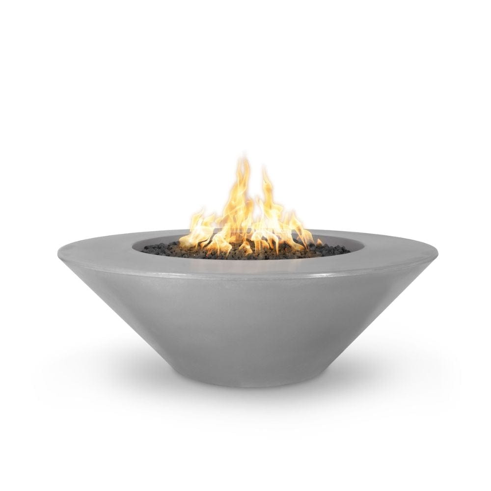 The Outdoor Plus 48" Cazo Wide Ledge GFRC Concrete Round Fire Pit with Match Lit with Flame Sense Ignition
