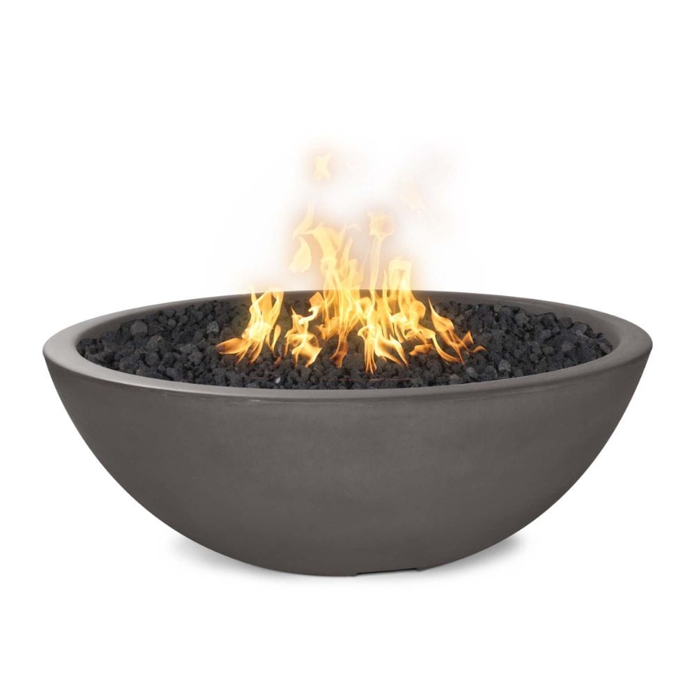 The Outdoor Plus 48" Sedona Narrow Ledge GFRC Concrete Round Fire Pit with Match Lit Ignition