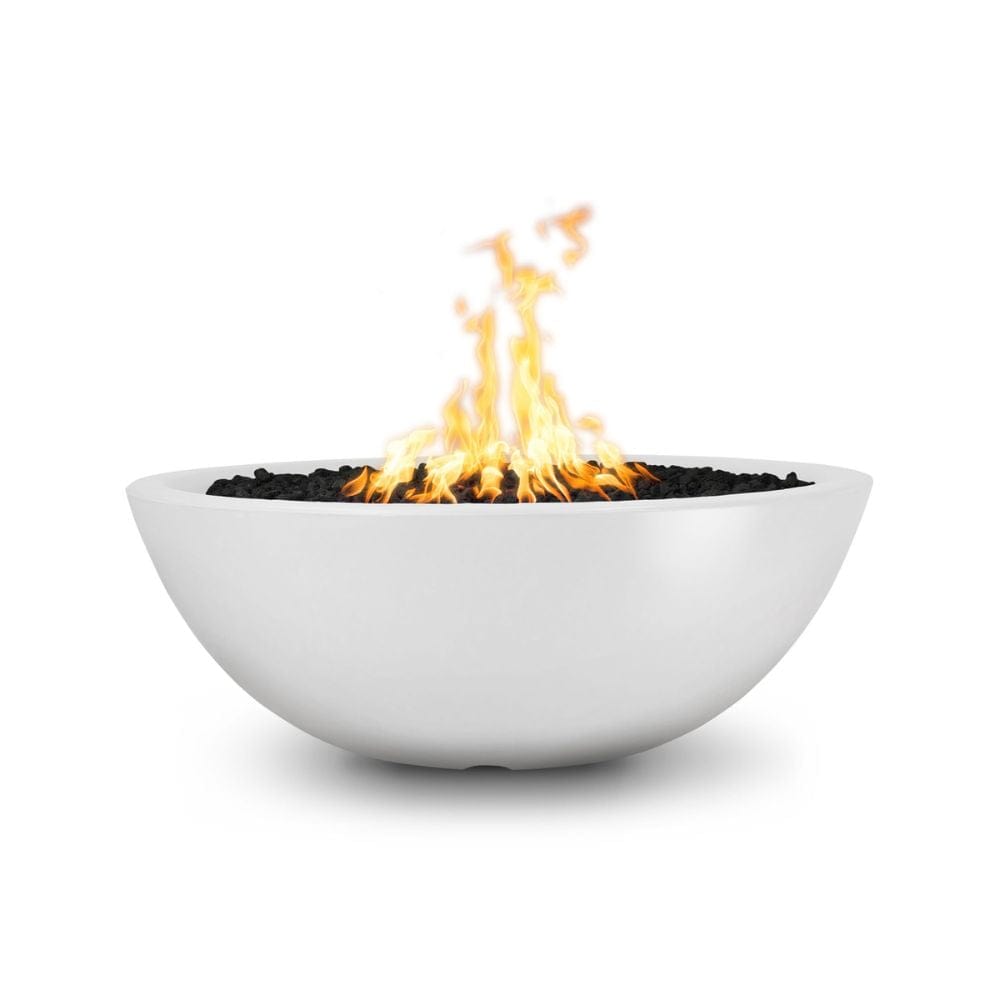 The Outdoor Plus 48" Sedona Narrow Ledge GFRC Concrete Round Fire Pit with Match Lit Ignition