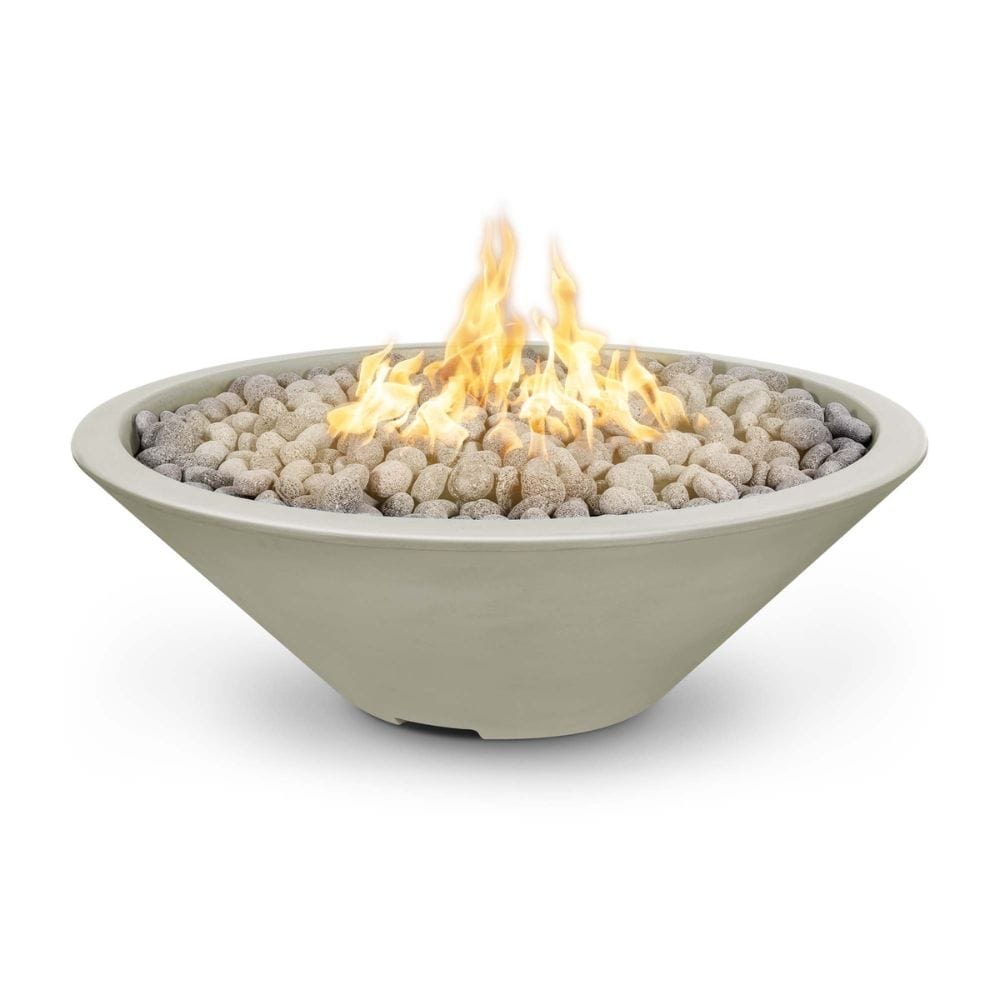 The Outdoor Plus 48" Cazo GFRC Concrete Round Match Lit Fire Pit