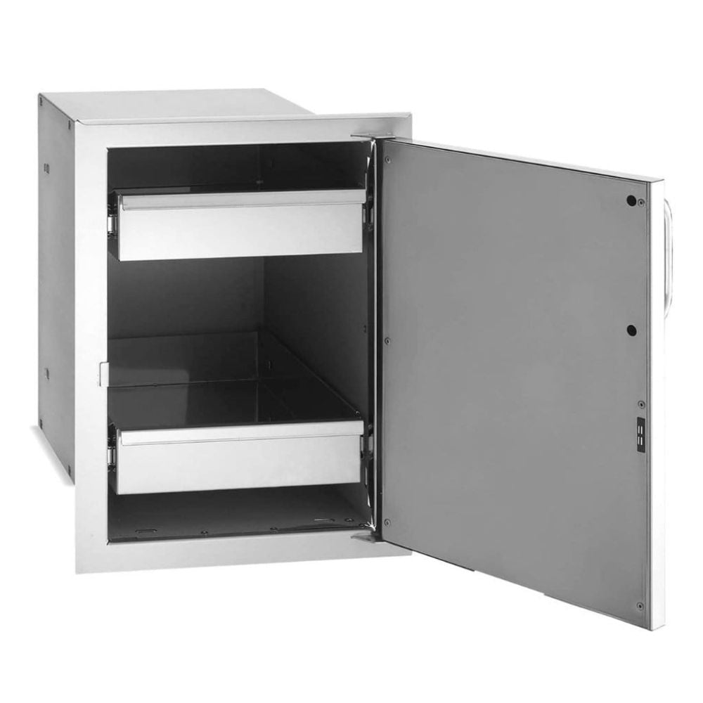 Fire Magic Flush Mounted 14 1/2" Single Door with Dual Drawers