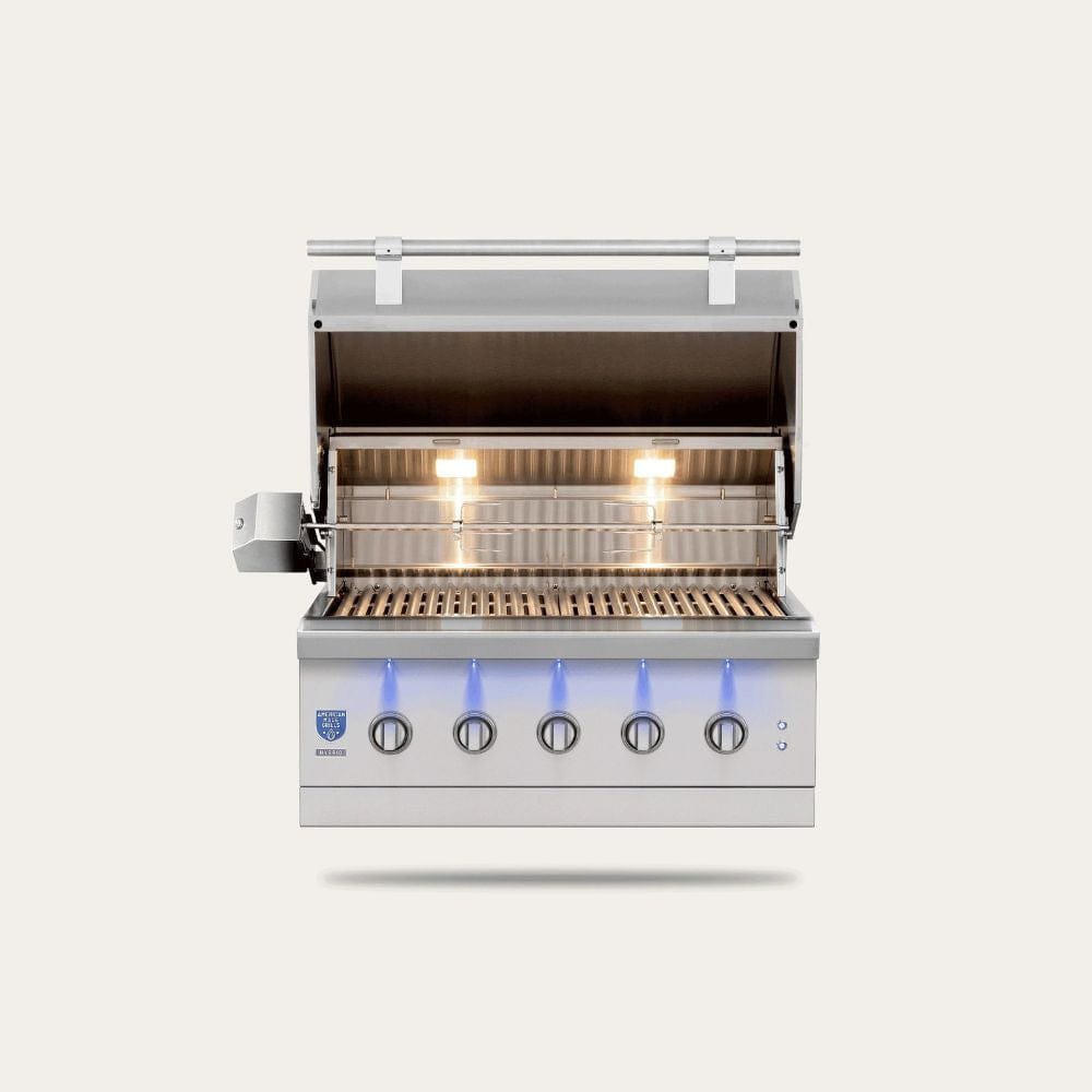 Encore 36" Hybrid Grill (5 Burner) by American Made Grills Open Hood