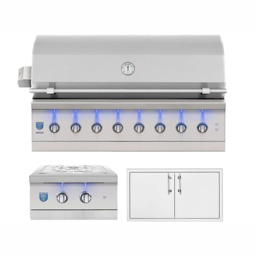 AMG Encore 54" Hybrid Grill 3-Piece Gas Outdoor Kitchen Package (7 Burner)