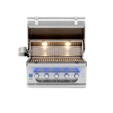 Muscle 36" Hybrid Grill (5 Burner) by American Made Grills Open Hood