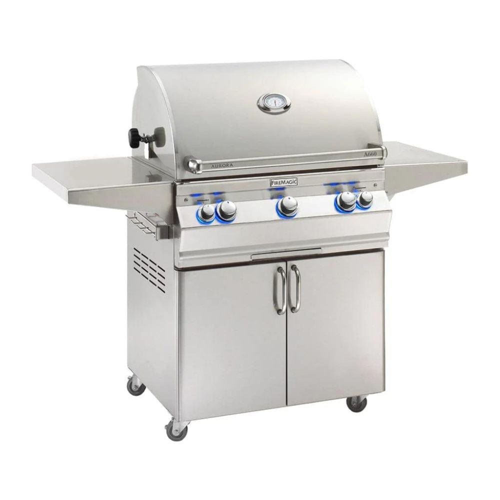 Fire Magic Aurora A660s 30" Freestanding Gas Grill w/ Rotisserie, Infrared Burner, Single Side Burner & Analog Thermometer Main Image