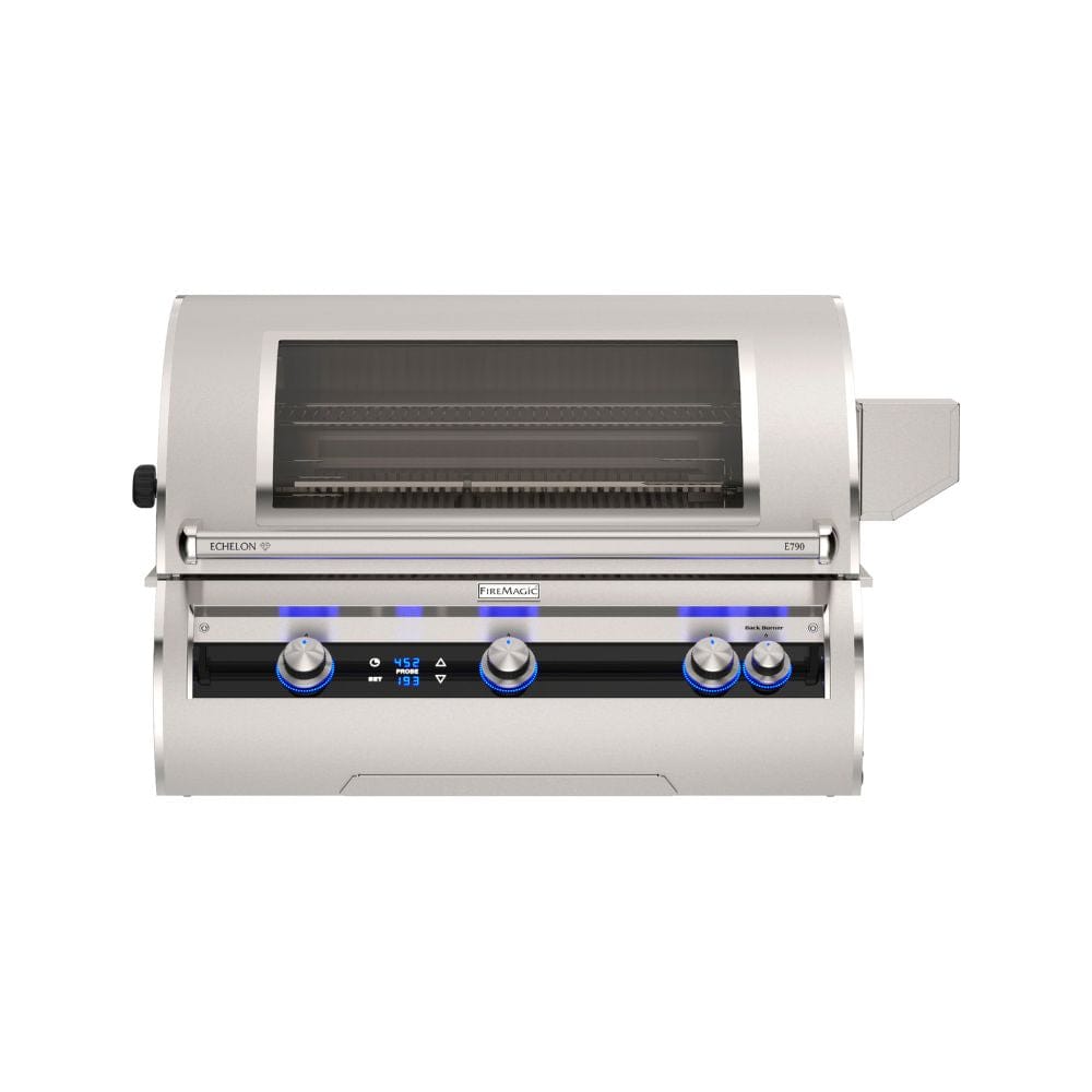 Fire Magic Echelon Diamond E790i 36" Built-In Gas Grill w/ Infrared Burner, Rotisserie, Magic View Window & Digital Thermometer (3 Burner) Main Burners