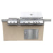 The Kokomo Antigua 6' BBQ Island Built In BBQ Grill Side Burner and Bar on one Side is ideal for outdoor cooking.