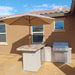 The amazing Kokomo Caribbean BBQ Island with 4 Burner Built In BBQ Grill Refrigerator and Drawers.