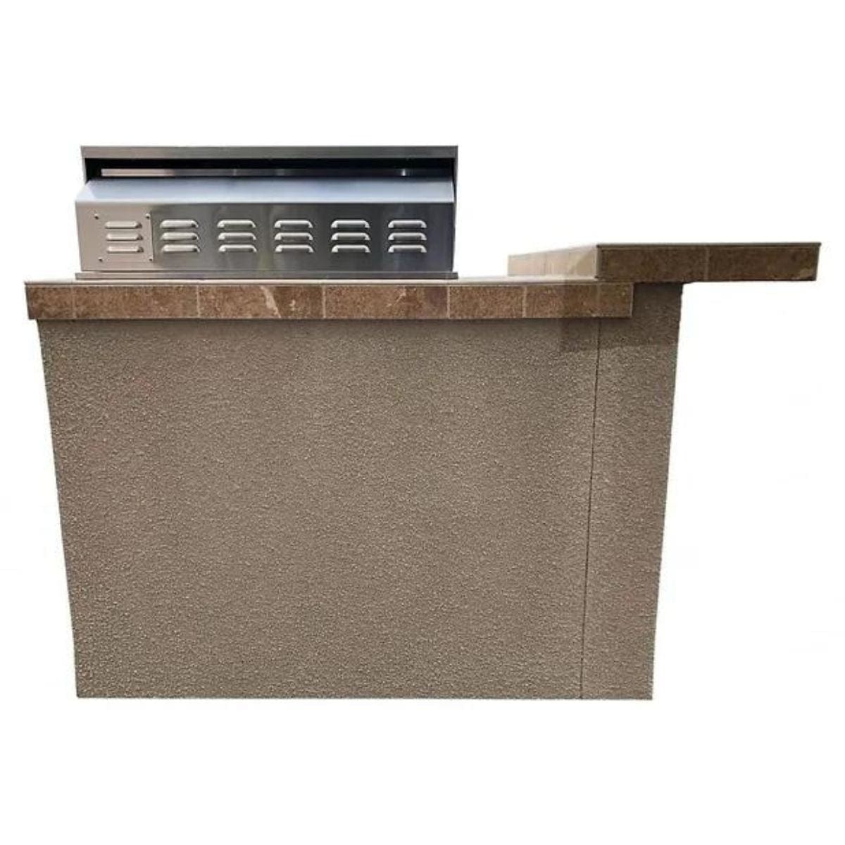 The amazing Kokomo Havana L-Shape BBQ Island With Bar Seating and Built In BBQ Grill 4'x5' BBQ.