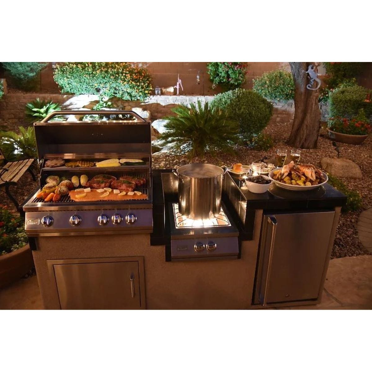 This complete KoKoMo Grills 7' 6" Long BBQ Island Package has everything an outdoor professional griller would want.&nbsp;