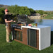 This is the Kokomo Professional Shiplap Outdoor Kitchen Grill With Waterfall Edge
