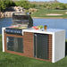 This is the Kokomo Professional Shiplap Outdoor Kitchen Grill With Waterfall Edge