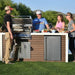 This is the Kokomo Professional Shiplap Outdoor Kitchen Grill With Waterfall Edge