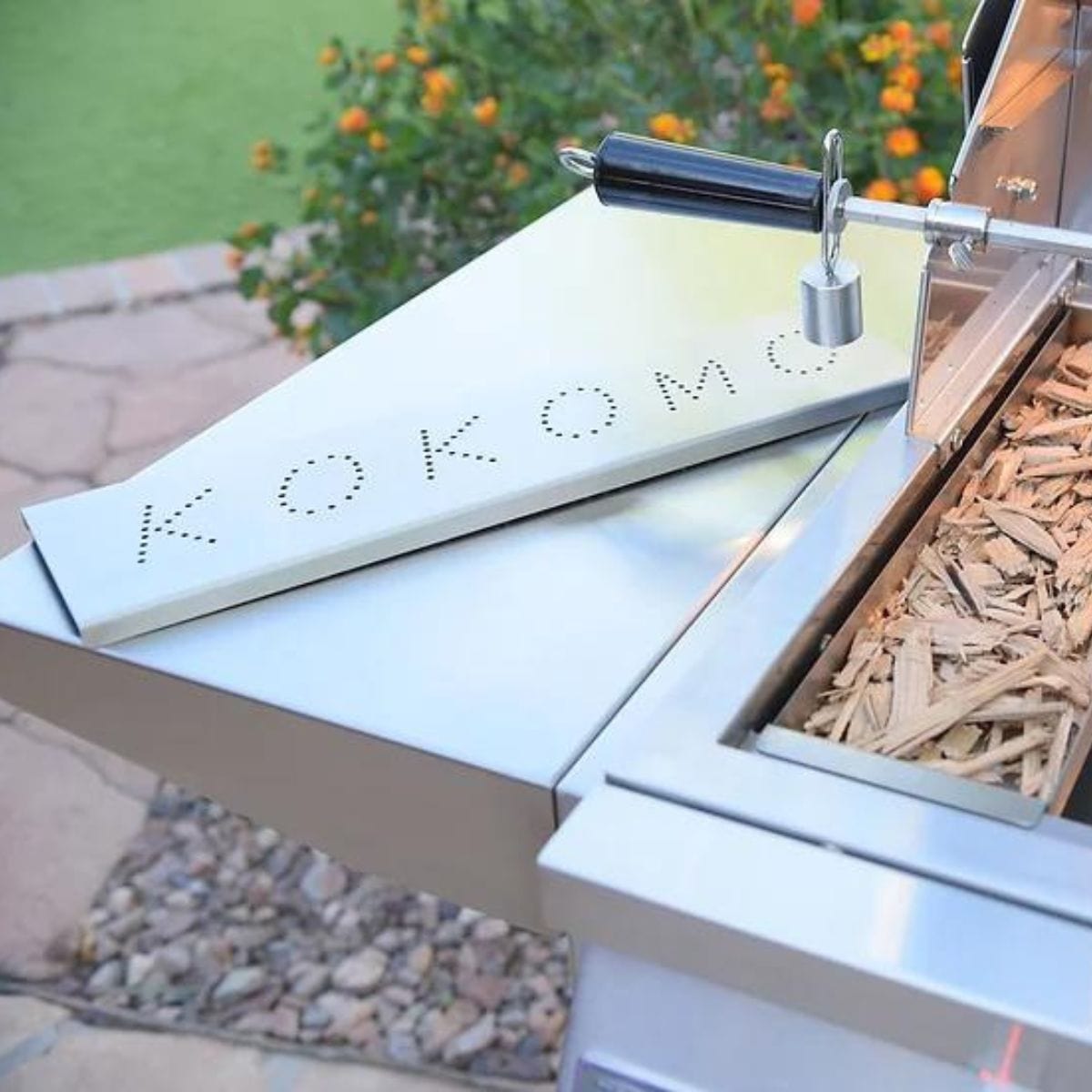 This is the Kokomo Smoker Chip Box Insert in Stainless Steel.