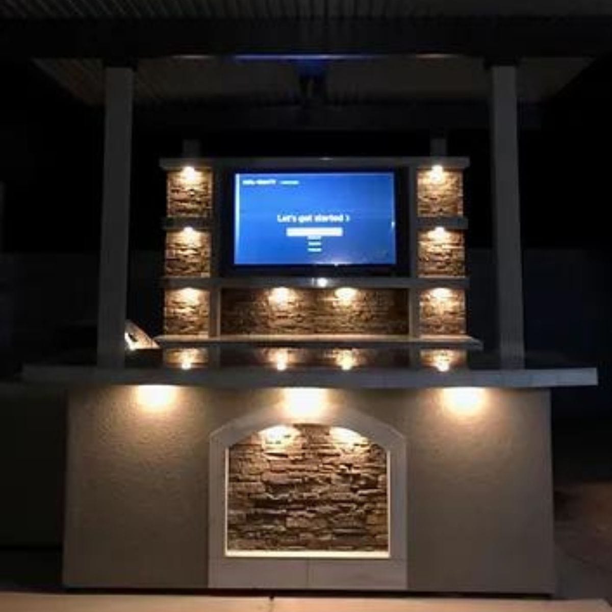 This is the Kokomo St. Croix Outdoor Kitchen With Built In BBQ Grill and 12x12 Patio Cover.