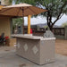 This is the finest Kokomo St. John 7'6" BBQ Island W High Bar on three sides and Lights 4 Burner BBQ Grill.