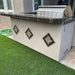This is the finest Kokomo St. John 7'6" BBQ Island W High Bar on three sides and Lights 4 Burner BBQ Grill.