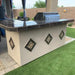 This is the finest Kokomo St. John 7'6" BBQ Island W High Bar on three sides and Lights 4 Burner BBQ Grill.