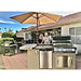 This is the finest Kokomo St. John 7'6" BBQ Island W High Bar on three sides and Lights 4 Burner BBQ Grill.