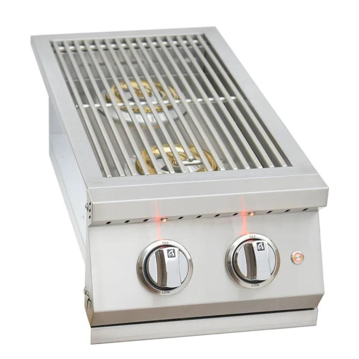 Upgraded Double Side Burner with lights conveniently in the knobs