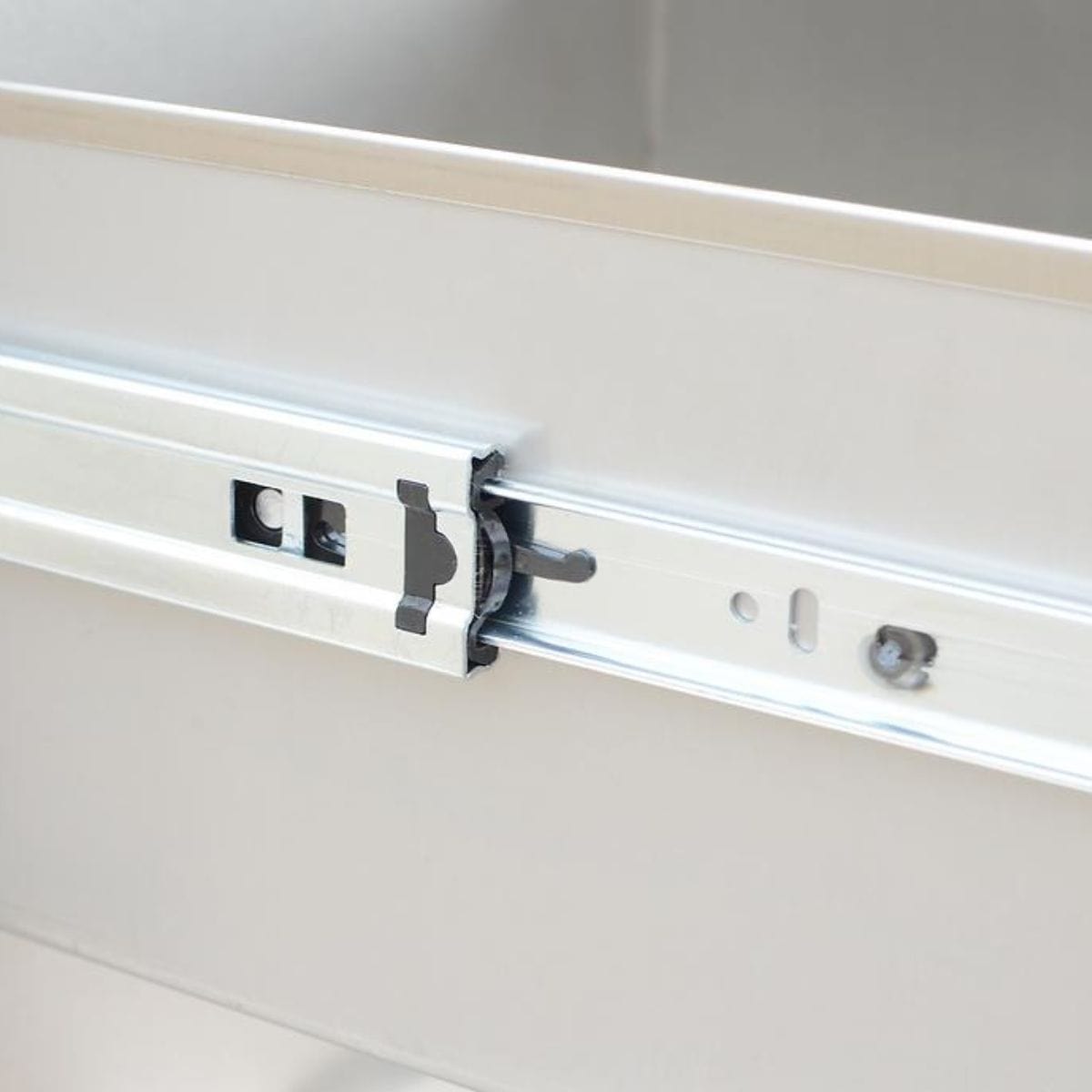 How the Kokomo Stainless Steel Two Drawer - One Door Combo' lock looks like up-close