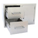 The Kokomo Stainless Steel Two Drawer - One Door Combo when opened