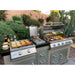 This is the Kokomo Teppanyaki, Griddle, Built-In BBQ Grill with Side Burner, Storage Drawers 7'6"
