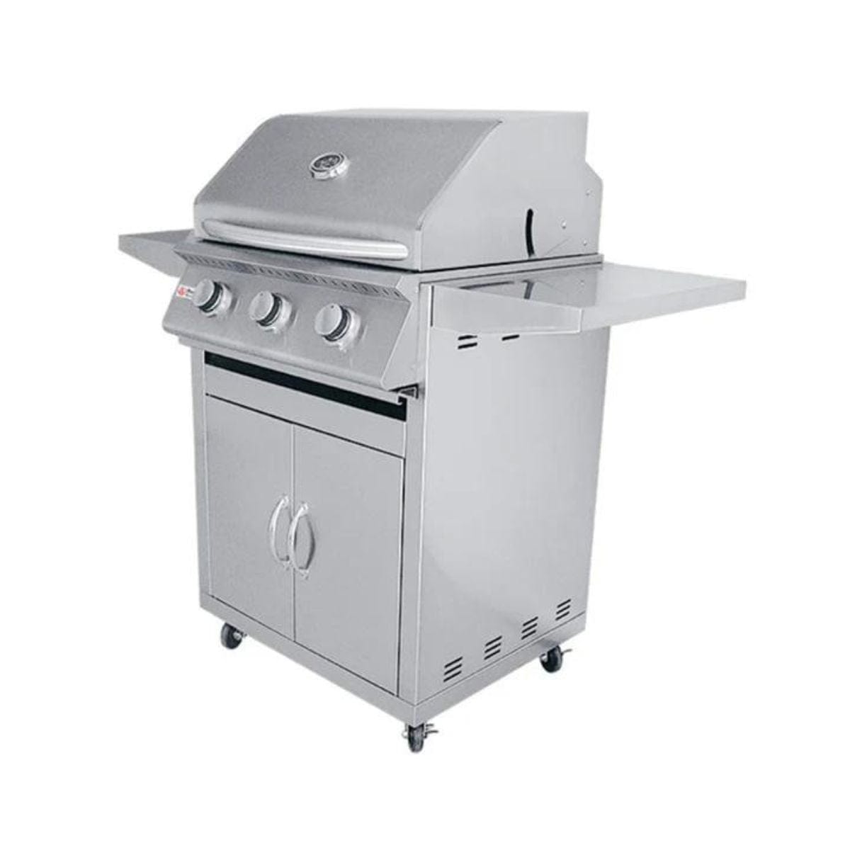 Solid stainless steel cooking grids, and over-sized easy-turn control knobs