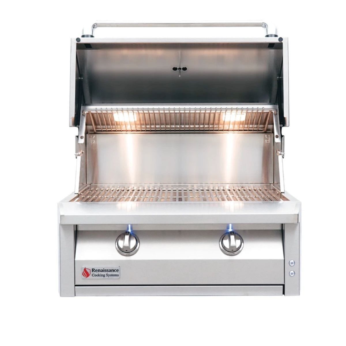 The RCS 30" ARG Built-In Grill has a spring loaded hood.