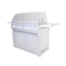 With cast stainless steel burners, solid stainless steel rod cooking grids and warming rack