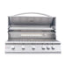 Full-width slide-out drip tray with stainless steel warming rack