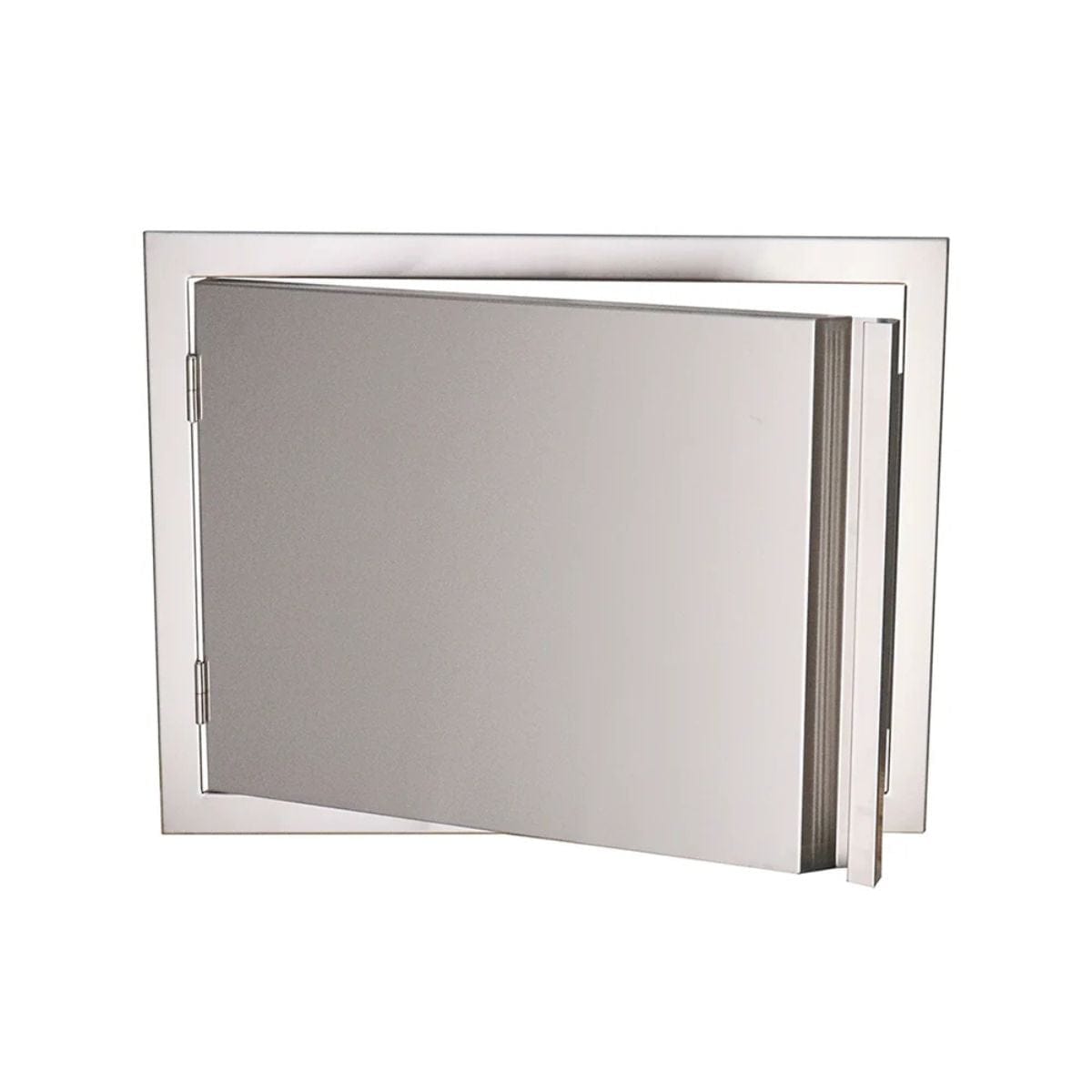 The horizontal door features double-lined 304 stainless steel for maximum strength and durability