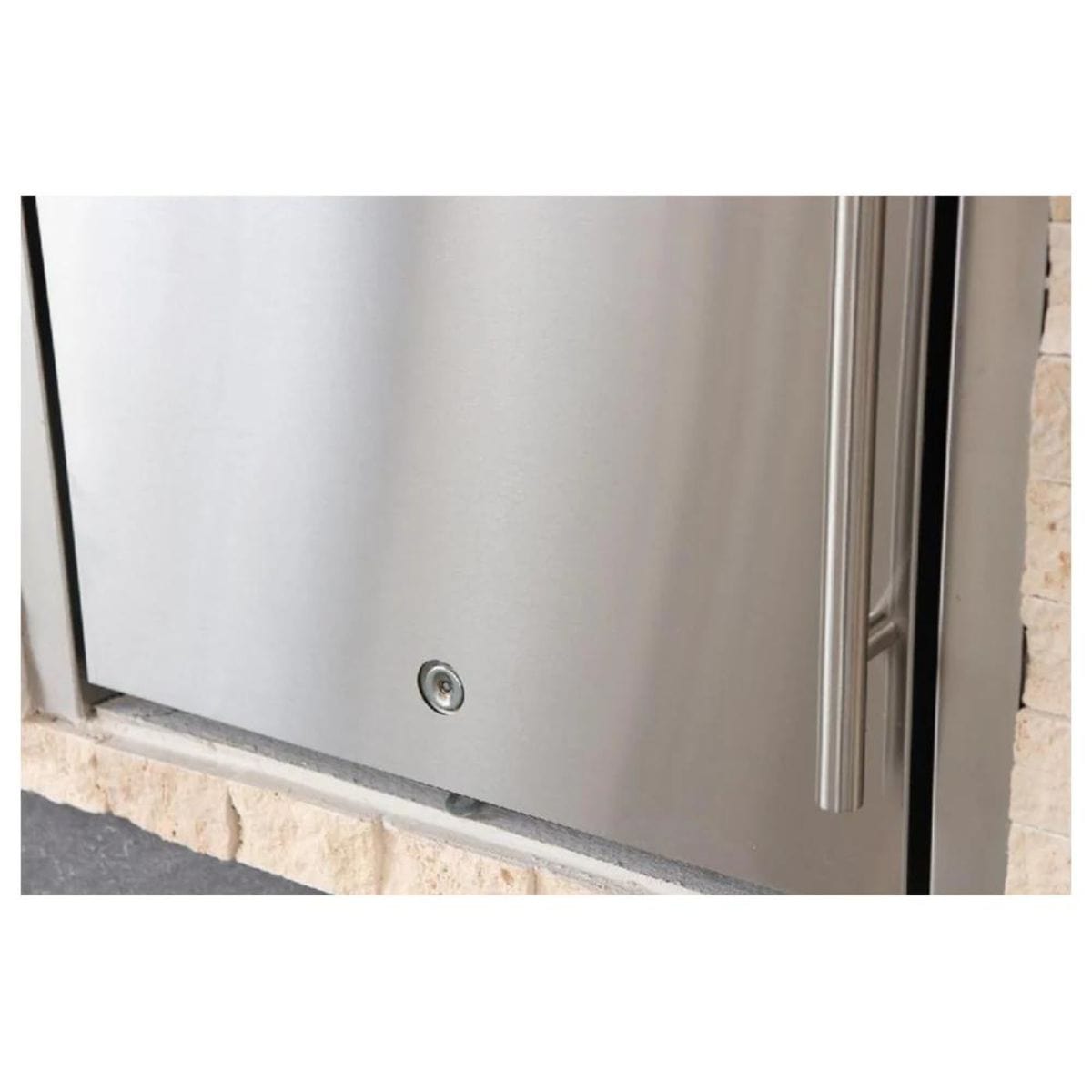 This door upgrade features a vertical handle and left swing