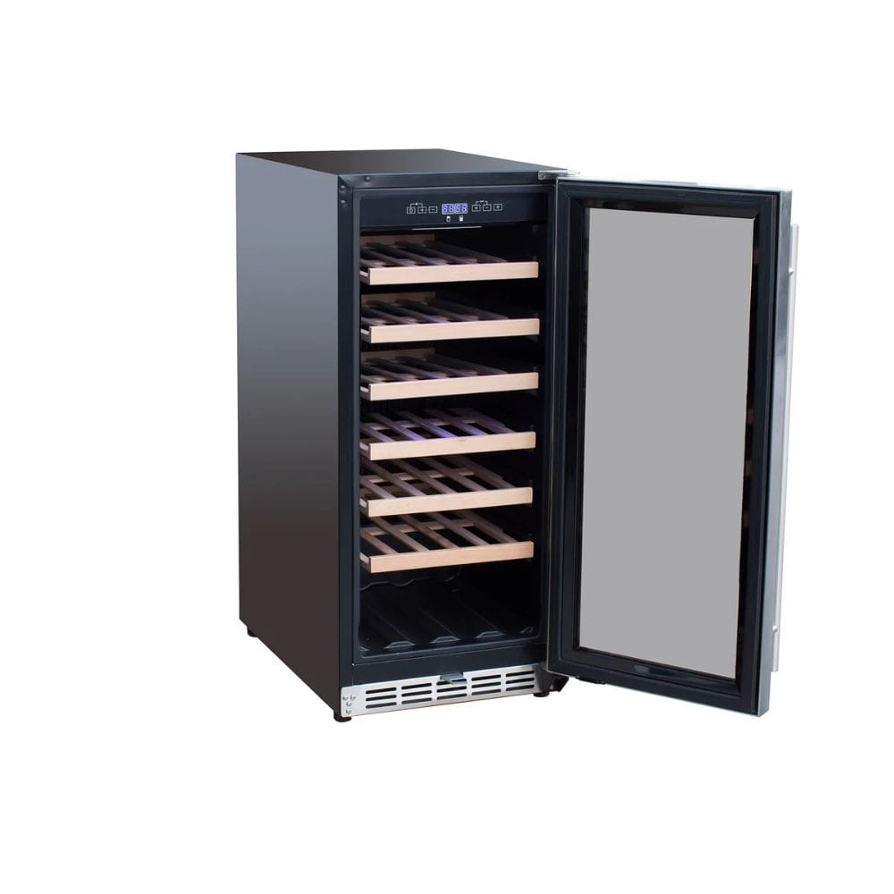  Summerset 15" 3.2C Outdoor Rated Single Zone Wine Cooler Side View Open
