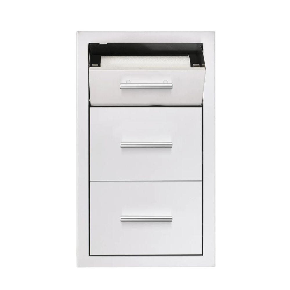Summerset 17" Vertical 2-Drawer & Paper Towel Holder Combo - Masonry Frame