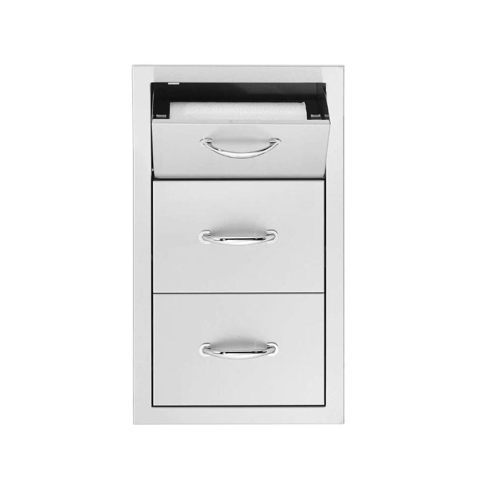 Summerset 17" Vertical 2-Drawer & Paper Towel Holder Combo Masonry