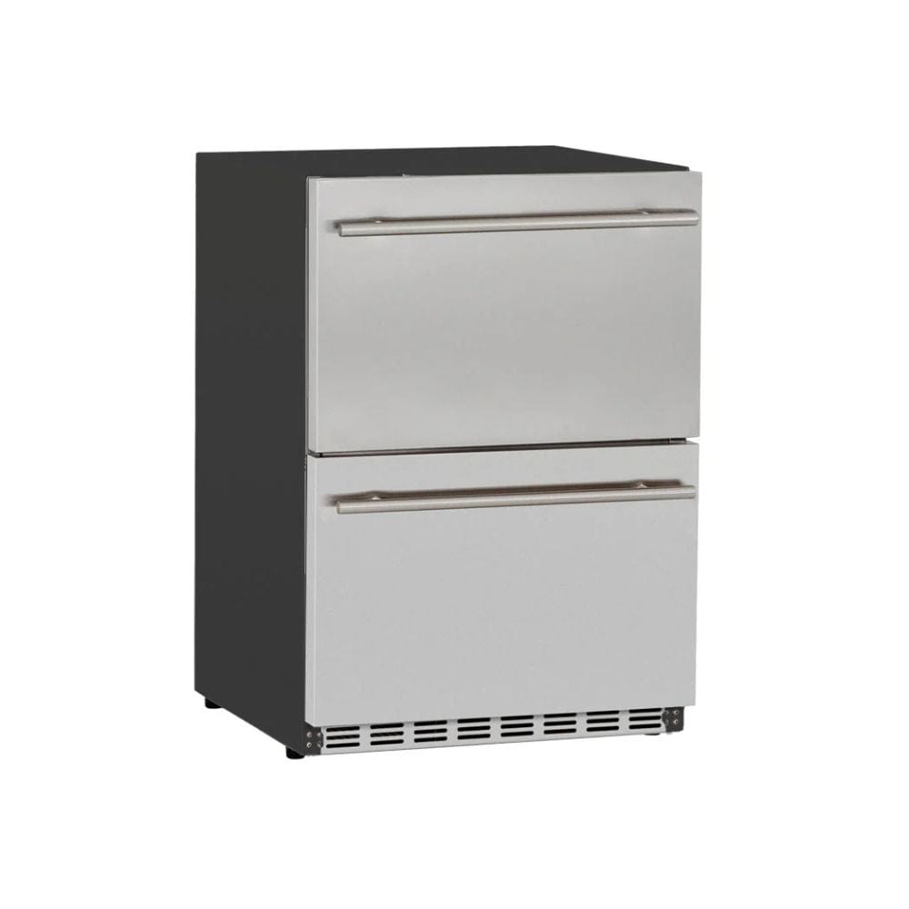 Summerset 24" 5.3C Deluxe Outdoor Rated 2-Drawer Fridge Side View