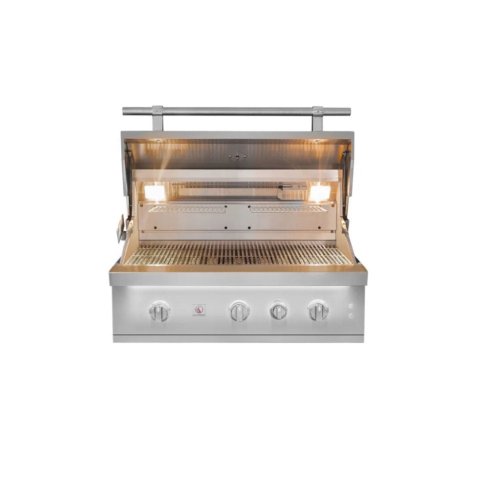 Summerset_Quest_Series_36_Built-in_Gas_Grill_3_Burner_Led_Lights Open Hood