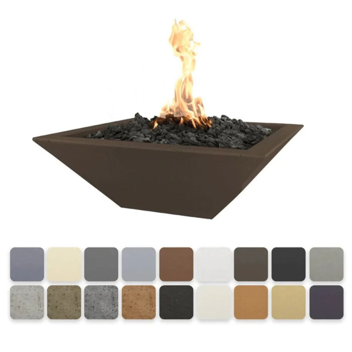 Introducing the 24" Maya GFRC Concrete Square Fire Bowl, the perfect addition to elevate your outdoor space