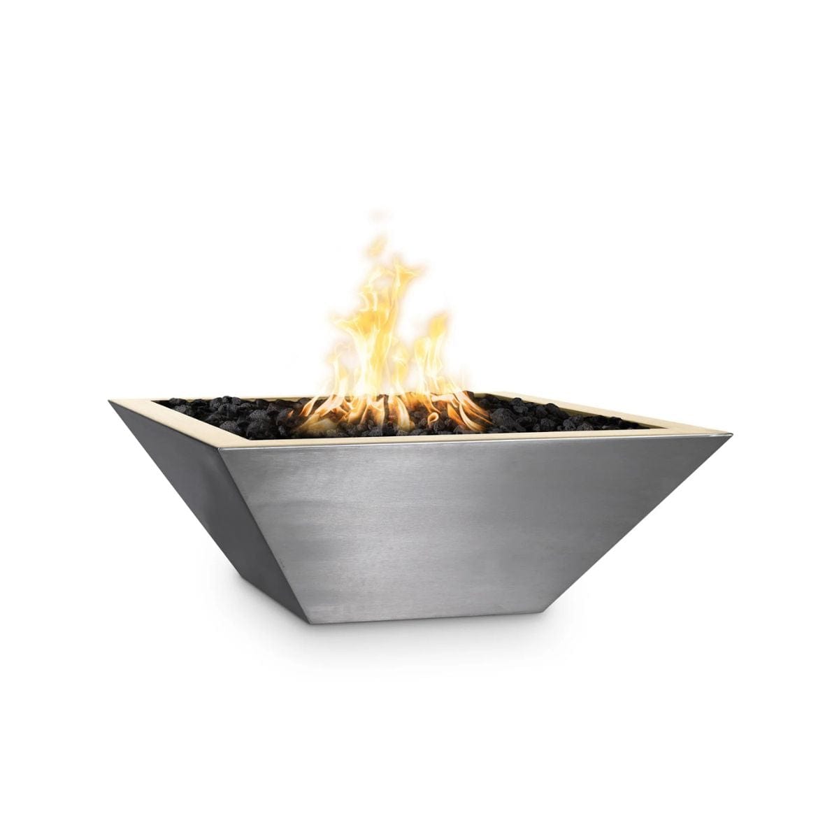The fire bowl's size is ideal for gathering around with friends and family, and the flames provide warmth and light to enhance the ambiance