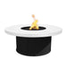 The&nbsp;Mabel&nbsp;Black &amp; White Steel&nbsp;Round Fire Table brings simplicity and elegance to any patio or backyard