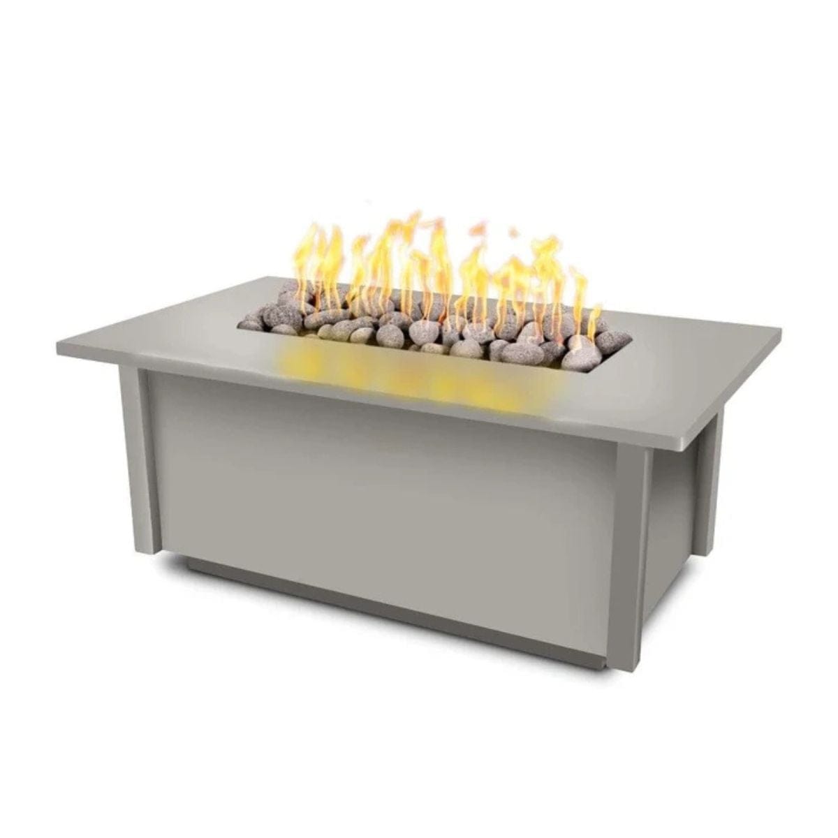 The Rectangular Salinas Powder Coated Fire Table brings simplicity and elegance to any patio