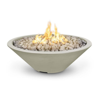 The Outdoor Plus 48" Cazo GFRC Concrete Round Match Lit with Flame Sense Fire Pit