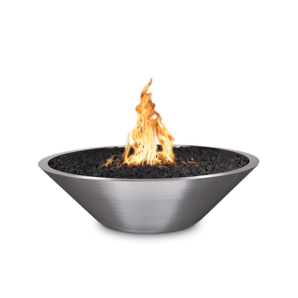 The Outdoor Plus 48" Cazo Narrow Ledge Stainless Steel Round Fire Pit