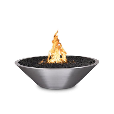 The Outdoor Plus 48" Cazo Narrow Ledge Stainless Steel Round Fire Pit