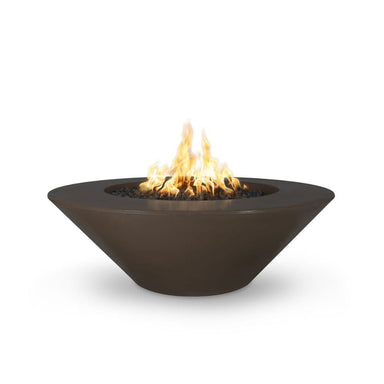 The Outdoor Plus 48" Cazo Wide Ledge GFRC Concrete Round Fire Pit with Match Lit with Flame Sense Ignition