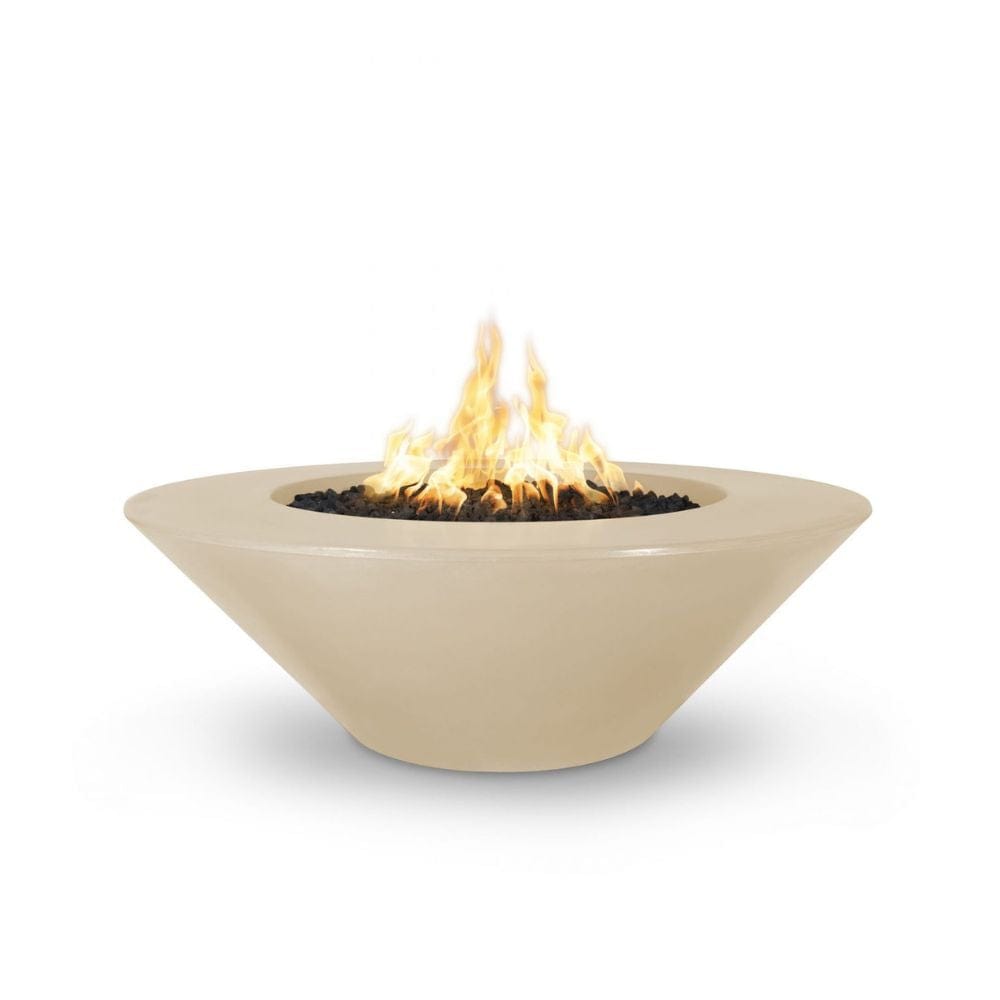The Outdoor Plus 48" Cazo Wide Ledge GFRC Concrete Round Fire Pit with Match Lit with Flame Sense Ignition