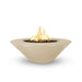 The Outdoor Plus 48" Cazo Wide Ledge GFRC Concrete Round Fire Pit with Spark Ignition with Flame Sense