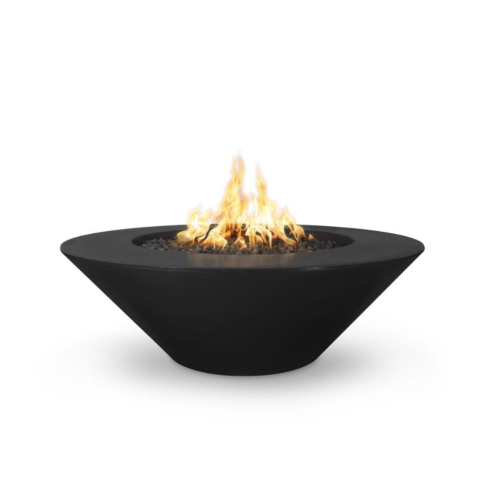 The Outdoor Plus 48" Cazo Wide Ledge Powder Coated Metal Round Fire Pit with Match Lit with Flame Sense Ignition