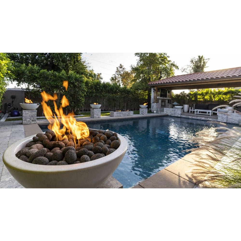 The Outdoor Plus 48" Sedona Narrow Ledge GFRC Concrete Round Fire Pit